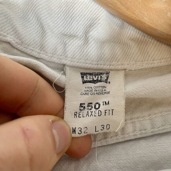 VINTAGE Levi 550 Orange Tab Jeans Men's 32x30 White Made In USA VTG Denim - Picture 4 of 9